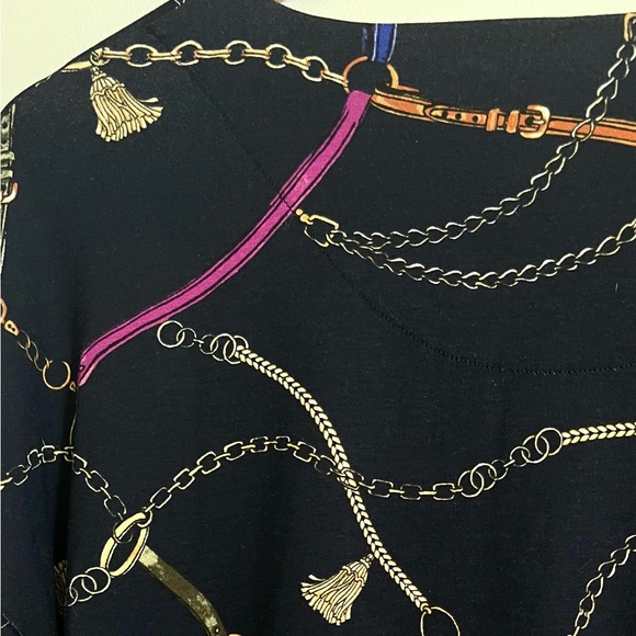 Chico’s NEW Touch Of Cool Chain Print Wedge Tunic Top Sz M - Picture 7 of 8